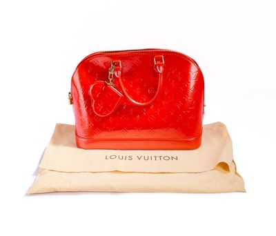 Sac Speedy Louis Vuitton rouge à motif Monogram