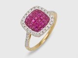 une bague en saphir rose et diamant