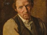 a painting of a man in a vest and bow tie