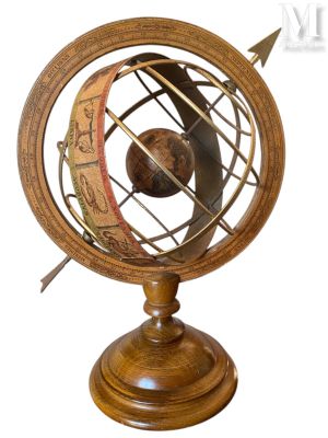 une image représentant une maquette en bois et en métal d'un cadran solaire