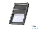 a close up of a window with a skylight on it