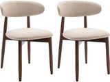 paire de chaises de salle à manger modernes avec assise rembourrée et pieds en bois