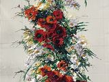 une photo d'un tableau représentant un vase de fleurs