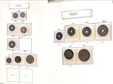 tout un tas de pièces de monnaie de toutes sortes accrochées au mur