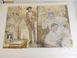 un tableau représentant un homme et une femme dans un salon