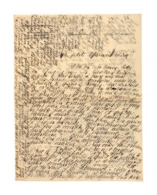 a handwritten letter written in black ink on a piece of paper