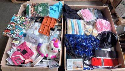 10151-23 / 1 palette de 157 kg de mix (mini vitrines, gants, tour de c