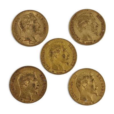 four gold sovereigns, one of which is of the same type