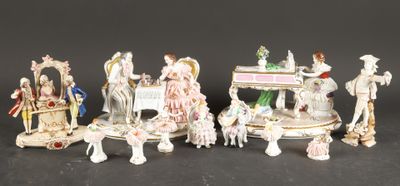 many figurines that are sitting on a table