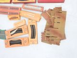 a lot of different types of train tracks in the box