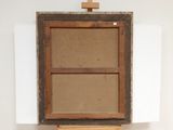 a picture of an easel with a picture on it