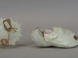 two seashells that are sitting next to each other