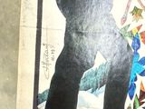 a picture of a painting of a bear holding a baseball bat
