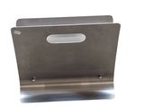 stainless steel business card holder on a white background