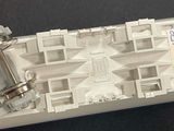 a close up of a model of a boat on a table