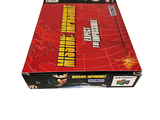 a box with a game on it sitting on a white surface