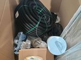 a cardboard box with a bunch of wires in it