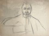 drawing of a man with a beard in a suit and tie