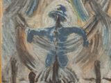 une image représentant un tableau où l'on voit deux personnes debout devant un ange