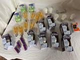 many different types of light bulbs on the table