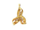 an image of a gold ribbon pendant on a white background