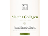 une photo d'une boîte de collagène au matcha sur fond blanc