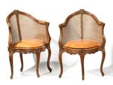 pair of louis xv style cane back chairs