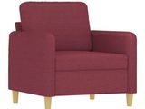 an image of a red chair with wooden legs on a white background