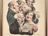 an old painting of a group of people singing together
