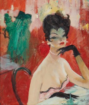 une image d'un tableau représentant une femme assise à une table