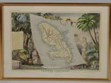 une vieille carte de l'île de São avec une carte de l'île de São