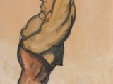 un tableau représentant un homme avec une pipe à la bouche