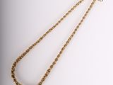 une image représentant un collier à chaîne en or sur fond blanc