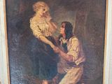 painting of a woman helping a young girl with her hair