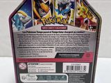 a close up of the back of a pokemon card game box