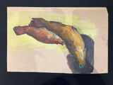 a picture of a painting of a banana on a piece of paper