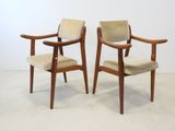 pair of mid century danish teak armchairs