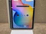 a close up of a phone on display on a table