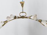 a close up of a chandelier hanging from a ceiling