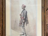 une vieille photo d'un homme en uniforme militaire tenant un fusil