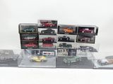 a lot of toy cars that are in a display case