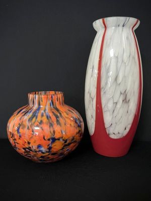 CRISTALLERIE DE CLICHY Vase boule à col resseré dans des ton… - Photo 1