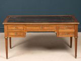 an image of a desk with a marble top and wooden legs