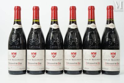 six bottles of red wine lined up in a row