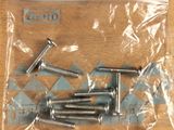 a bag of screws and nuts on a table
