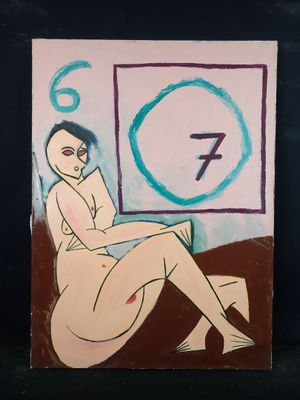 une image représentant un tableau où l'on voit une femme assise devant une horloge