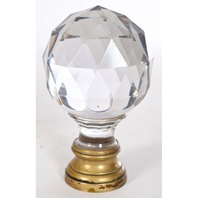 poignée de porte en verre cristal avec socle doré