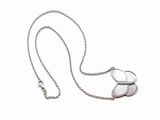 silver plated necklace with mother of pearl pendant and chain