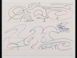 two different types of graffiti written on a piece of paper
