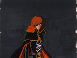 une image représentant le dessin d'une femme vêtue d'un costume de pirate